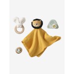 Coffret cadeau 4 pièces : doudou personnalisable + anneau de dentition + hochet + boîte à musique en ... Coffret cadeau 4 pièces : doudou personnalisable + anneau de dentition + hochet + boîte à musique en ...