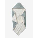 Coffret cadeau : cape de bain rversible personnalisable et gant envie de fraise vert sauge