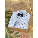 Coffret cadeau chemise nol et son noeud pap' garon bleu chambray