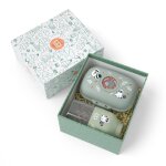 Coffret cadeau enfants boite  goter gram 600ml vert raccoon