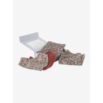 Coffret cadeau naissance 4 pices : 2 bavoirs + 1 lange + 1 protge - carnet lot rose