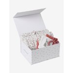 Coffret cadeau naissance 8 pices : 1 hochet, 1 tapis  langer nomade, 5 lingettes, 1 pochette blanc ...