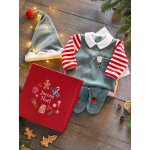 Coffret cadeau de noël bébé mixte pyjama + bonnet joyeux lutin vert sapin Coffret cadeau de noël bébé mixte pyjama + bonnet joyeux lutin vert sapin