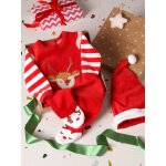 Coffret cadeau noël pyjama en velours et bonnet bébé rouge brique Coffret cadeau noël pyjama en velours et bonnet bébé rouge brique