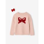 Coffret cadeau pull jacquard nol et accessoire fille rose ple