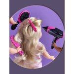 Coffret coiffure pour poupon rose