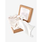 Pyjama bb en flanelle + doudou coffret cadeau naissance beige