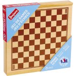 Coffret jeu de dames et d'echecs beige