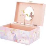 Coffret musical licorne arc - en - ciel rose