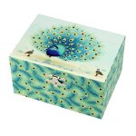 Coffret musical paon vert