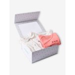 Coffret naissance 1 pyjama + 2 bodies petits coeurs personnalisables rose bonbon