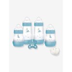Coffret naissance biberons + sucette + bo�te doseuse bleu