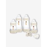 Coffret naissance biberons + sucette + bo�te doseuse sable