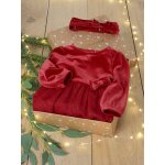 Coffret nol bb fille robe tulle paillet et bandeau rouge