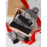 Coffret no�l bonnet urban park + snood + moufles / gants gar�on gris chin�