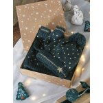 Coffret de nol 'etoile fille ensemble bonnet + snood + gants vert