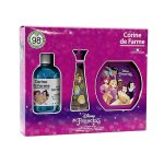 Coffret princesses enfant avec eau de toilette, gel douche 3 en 1 et bo�te � go�ter multicolore