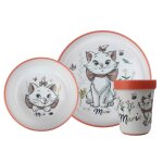 Coffret repas 3 pieces gobelet / bol / assiette anti - derapants aristochats rose