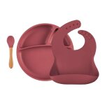 Coffret repas comme un grand assiette cuill�re bavoir terracotta