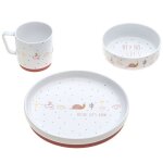 Coffret repas en porcelaine garden explorer escargot blanc
