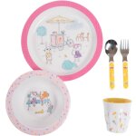 Coffret repas rose, blanc, jaune