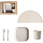 Coffret repas en silicone blush (3 pi�ces) ecru