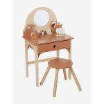 Coiffeuse + tabouret avec accessoires en bois fsc caramel