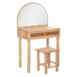 Coiffeuse et tabouret enfant beige