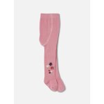 Collant fille imprim� de fleurs pink
