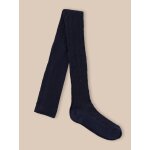 Collants fille avec torsades bleu ombre