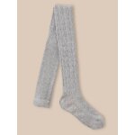 Collants fille avec torsades gris clair