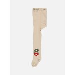Collant imprim� fleurs beige