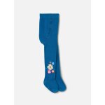 Collant imprim� de fleurs bleu