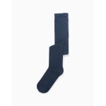 Collants de maille c�tel�e anti - bouloche bleu fonc�