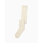 Collants de maille c�tel�e anti - bouloche �cru