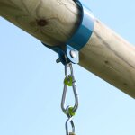 Collier pour bois rond m�tal d10cm bleu - gris