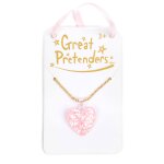 Collier enfant coeur paillet glitter heart rose