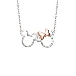 Collier mickey & minnie mouse gris