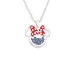 Collier minnie mouse birthstone bleu fonc�