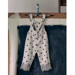 Combi en mousseline de coton avec broderies blanc