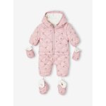 Combi - pilote avec moufles et chaussons bb 2 en 1 mauve