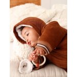 Combi - pilote en velours ctel bb avec pieds et moufles dtachables beige