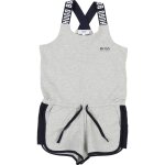 Combi - short fille en coton gris, noir, blanc.