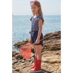 Combi - short fille - coton l�ger marine deep / blanc
