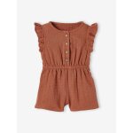 Combi - short en gaze de coton b�b� terracotta imprim�