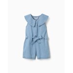 Combi - short sans manches en jean avec ceinture bleu clair