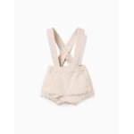 Combi - short en sergé avec bretelles ajustables beige clair Combi - short en sergé avec bretelles ajustables beige clair