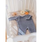 Combinaison b�b� en coton bleu orage