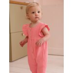 Combinaison b�b� fille en gaze de coton rose