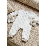 Combinaison b�b� en molleton et chaussons c�lins ecru